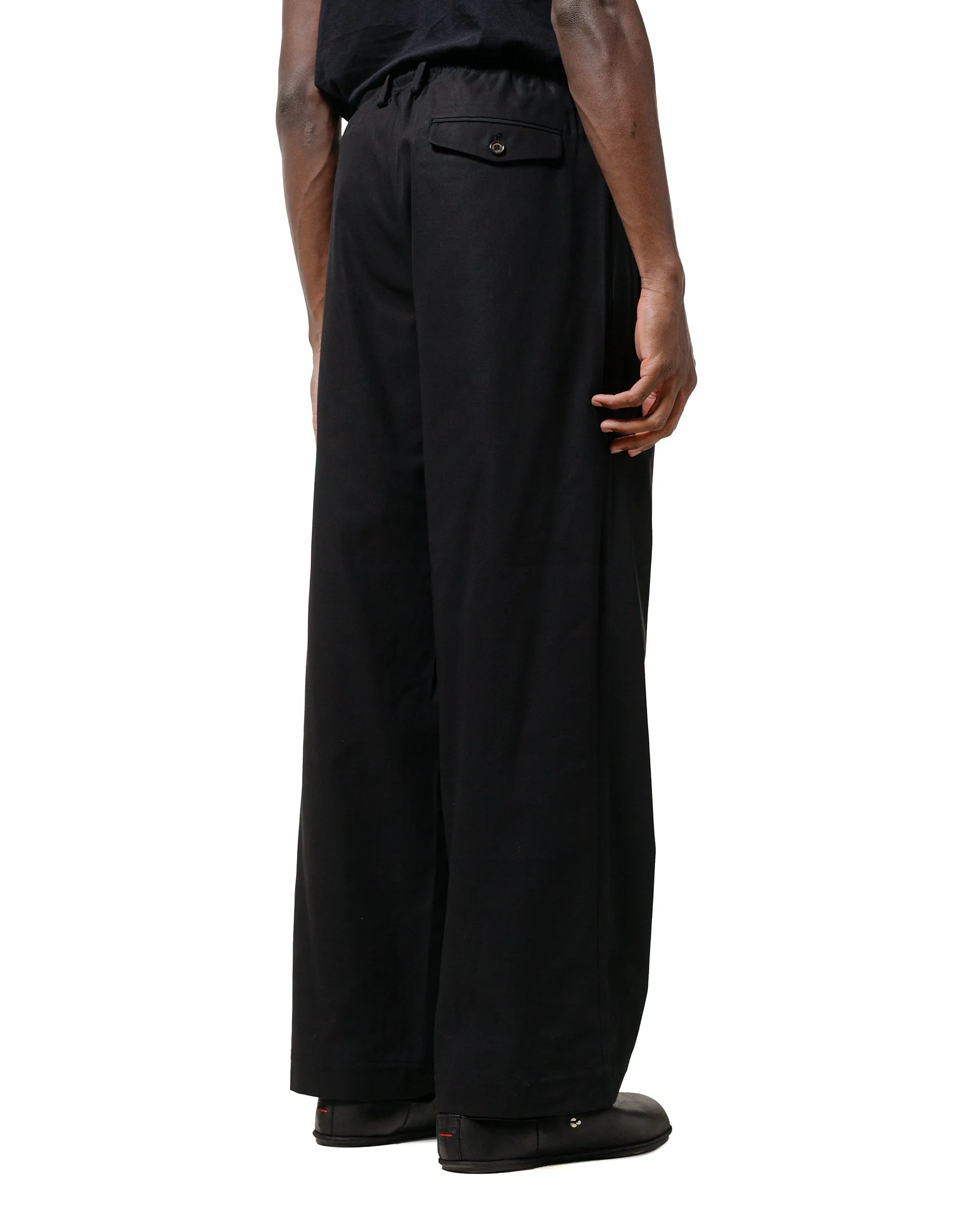 MARKAWARE Triple Pleated Easy Trousers Organic Giza Voile Yarn Twill Black