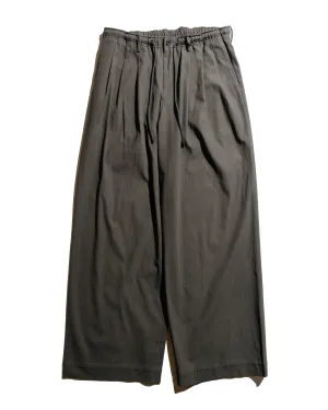 MARKAWARE Triple Pleated Easy Trousers Organic Giza Voile Yarn Twill Dark Olive