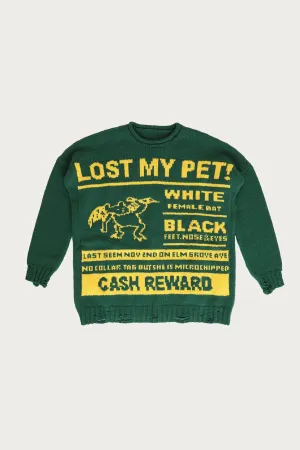 Missing Poster Crewneck Sweater - Green/Yellow