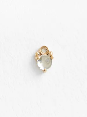 Moonstone and Diamond Single Earring