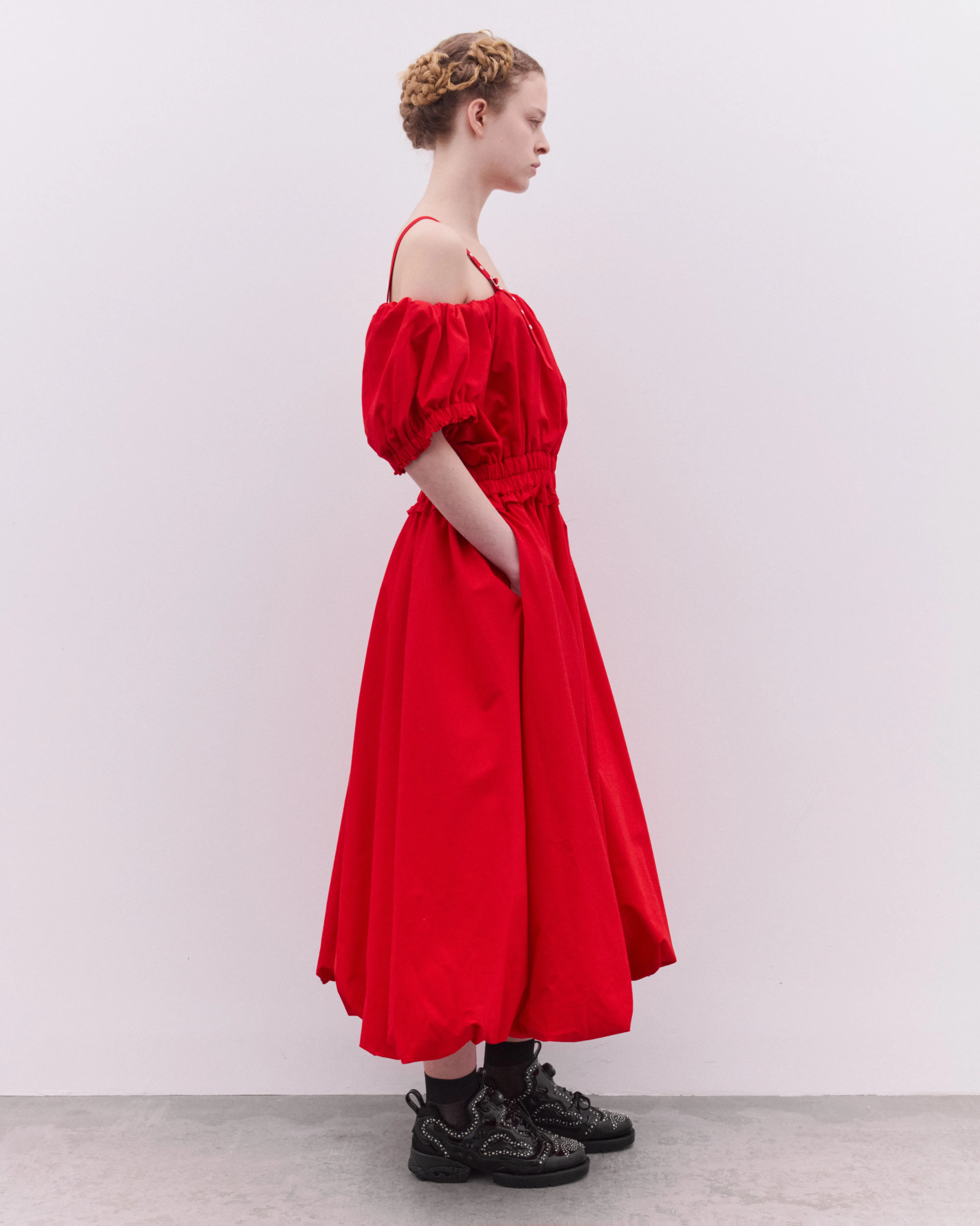 Noir Kei Ninomiya - Women's Elasticated Voluminous Dress - (Red)
