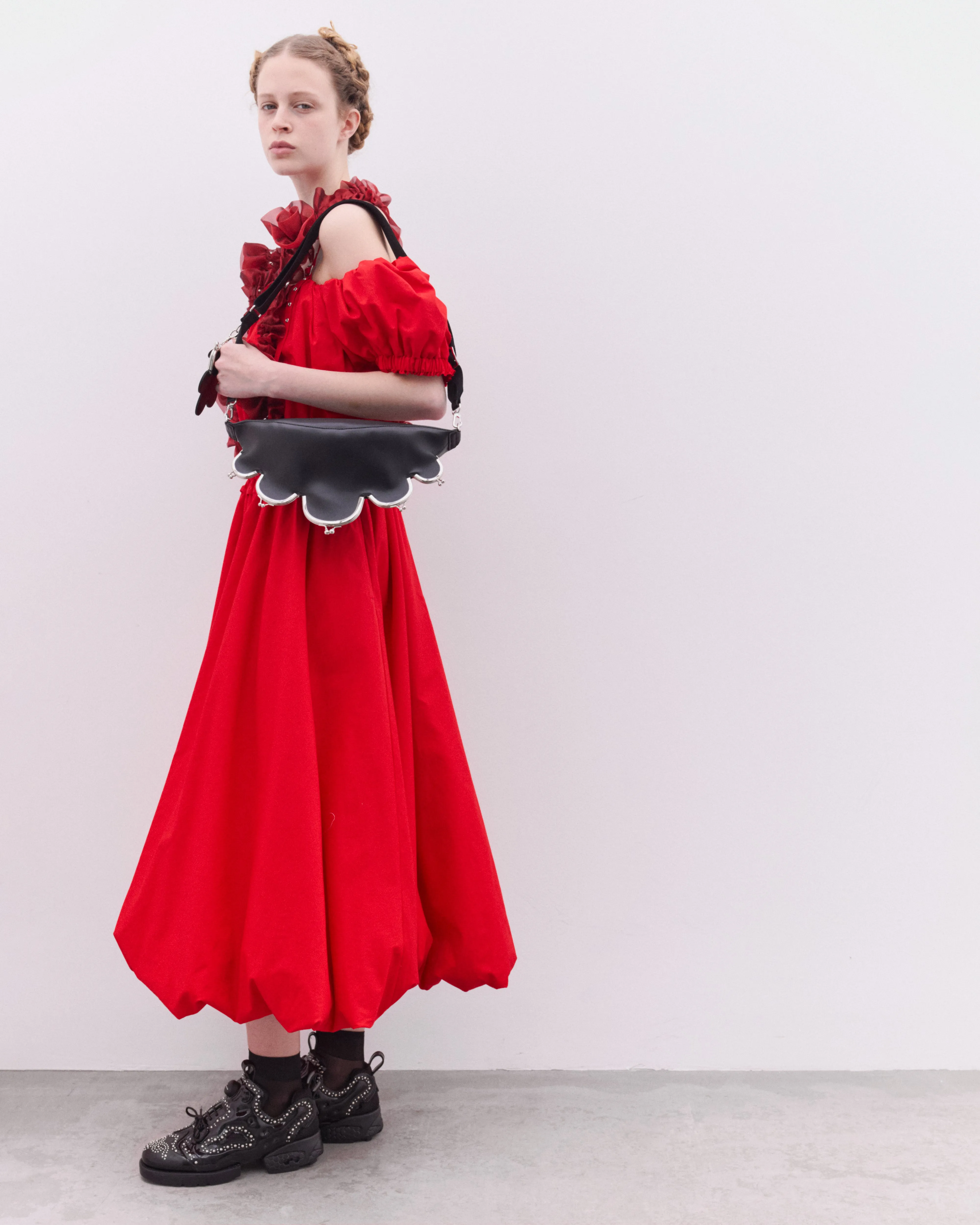 Noir Kei Ninomiya - Women's Elasticated Voluminous Dress - (Red)
