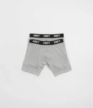 Obey Established Work Boxers (2 Pack) - Ash Grey