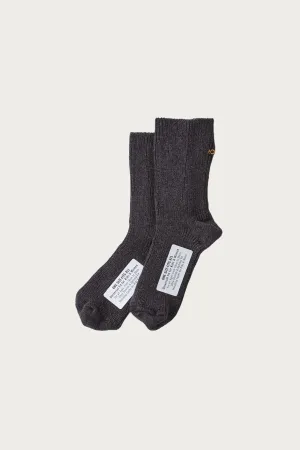 One-Size-Fits-All Ribbed Socks - Charcoal