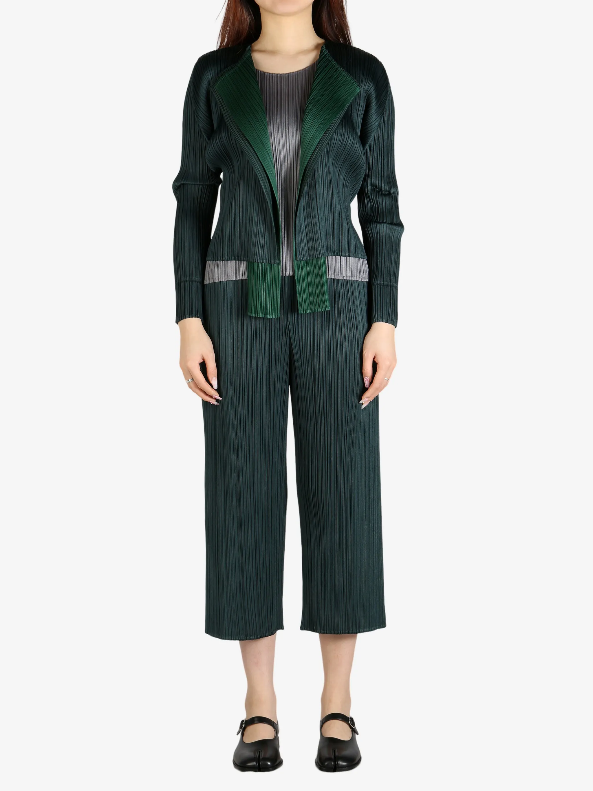 PLEATS PLEASE ISSEY MIYAKE - Women Merry Bi Color Cardigan