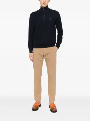 POLO RALPH LAUREN - Men Long Sleeve Cotton 1/2 Zip Sweater Pullover