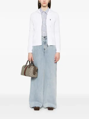 POLO RALPH LAUREN - Women Wide Cropped Striped Linen Shirt