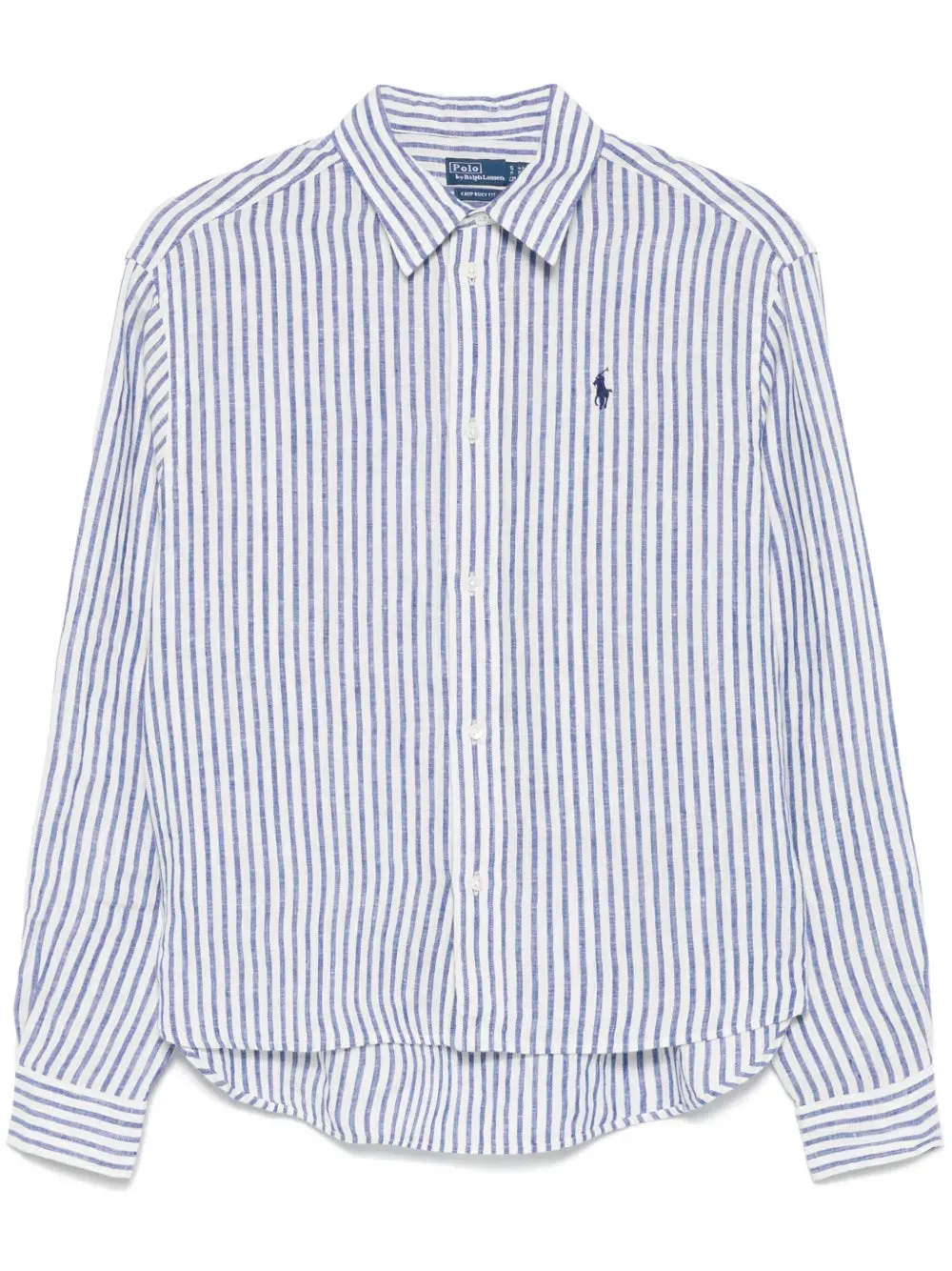 POLO RALPH LAUREN - Women Wide Cropped Striped Linen Shirt