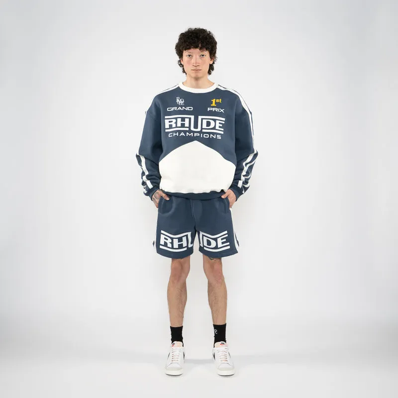 Rhude Champions Short - Navy/Vintage White