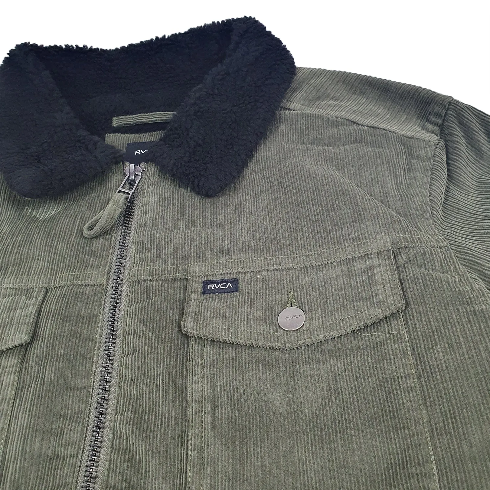 RVCA Easy Trucker Sherpa Jacket Olive