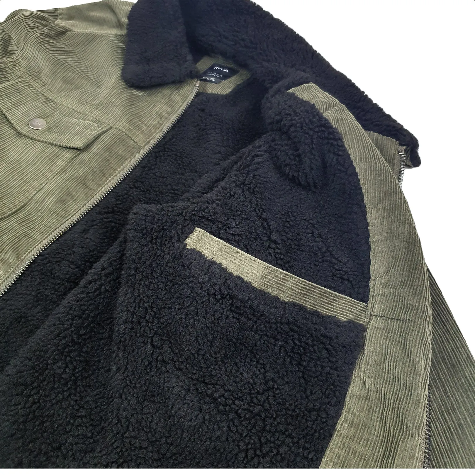 RVCA Easy Trucker Sherpa Jacket Olive