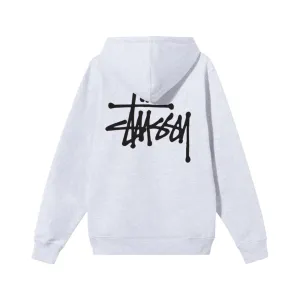 Stssy Basic Hoodie Ash Heather
