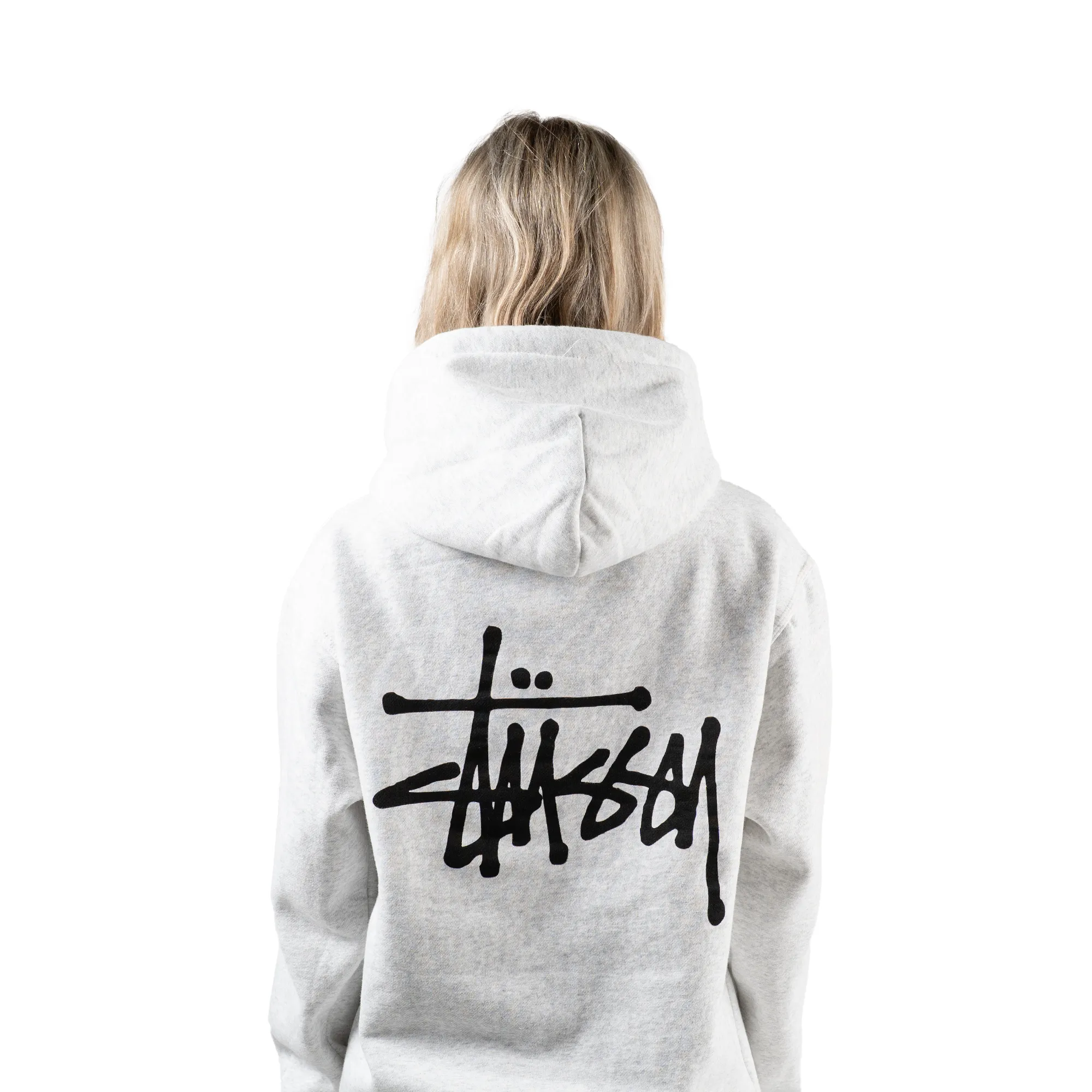 Stssy Basic Hoodie Ash Heather