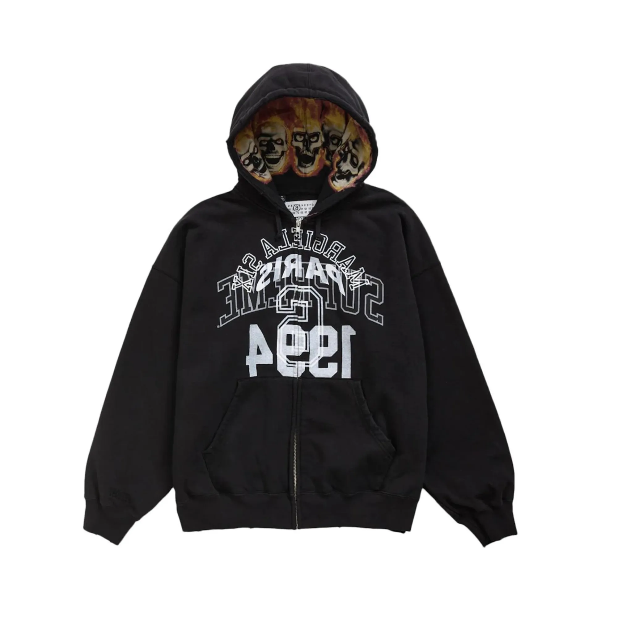 Supreme MM6 Maison Margiela Zip Up Hooded Sweatshirt Black