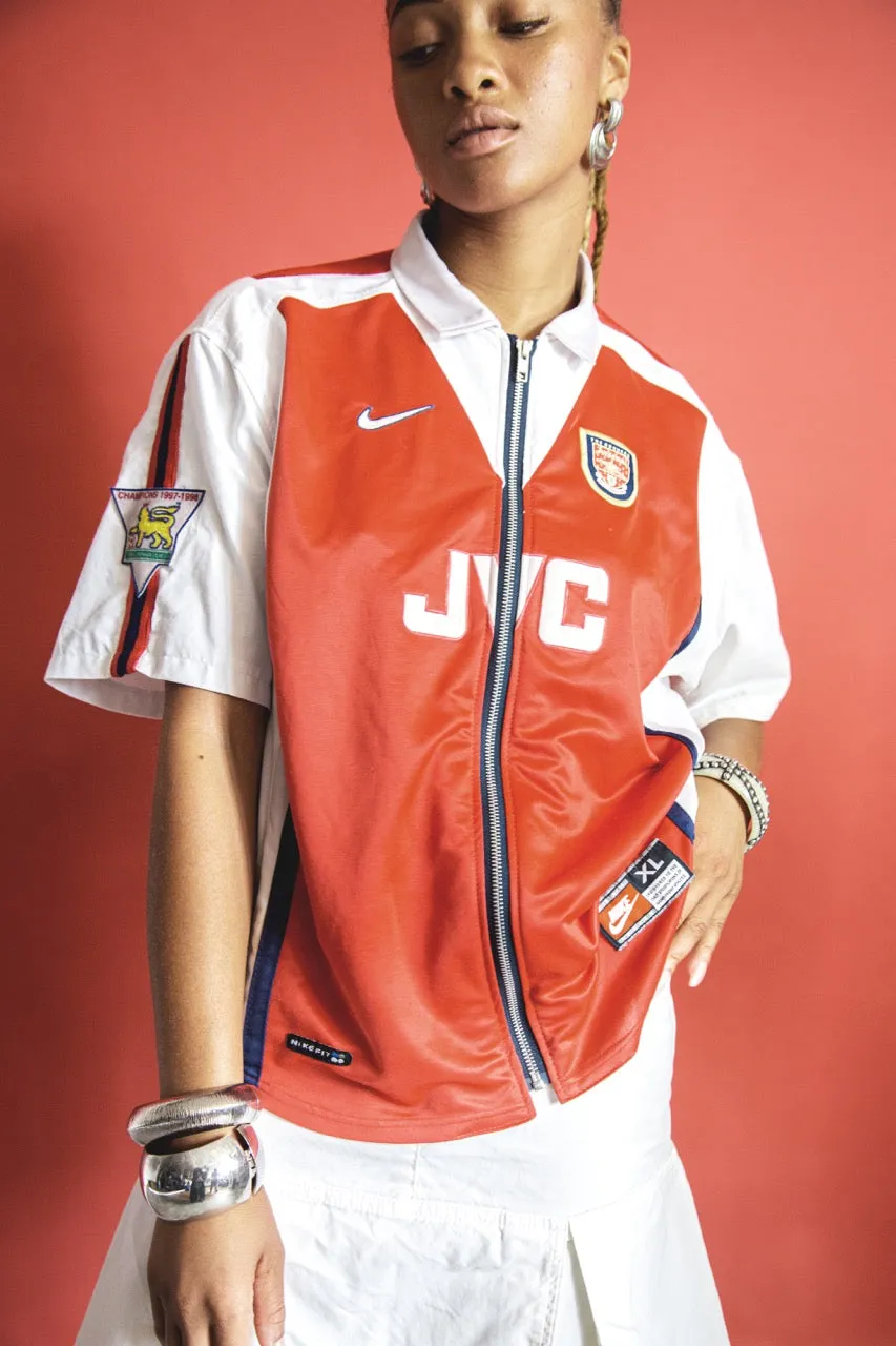 VT Rework: 1997/1998 Arsenal Anelka 9 Home Zip Up Football Shirt
