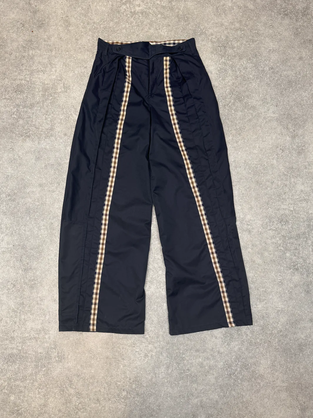 VT Rework : Aquascutum Reworked Plaid Detailing Trousers