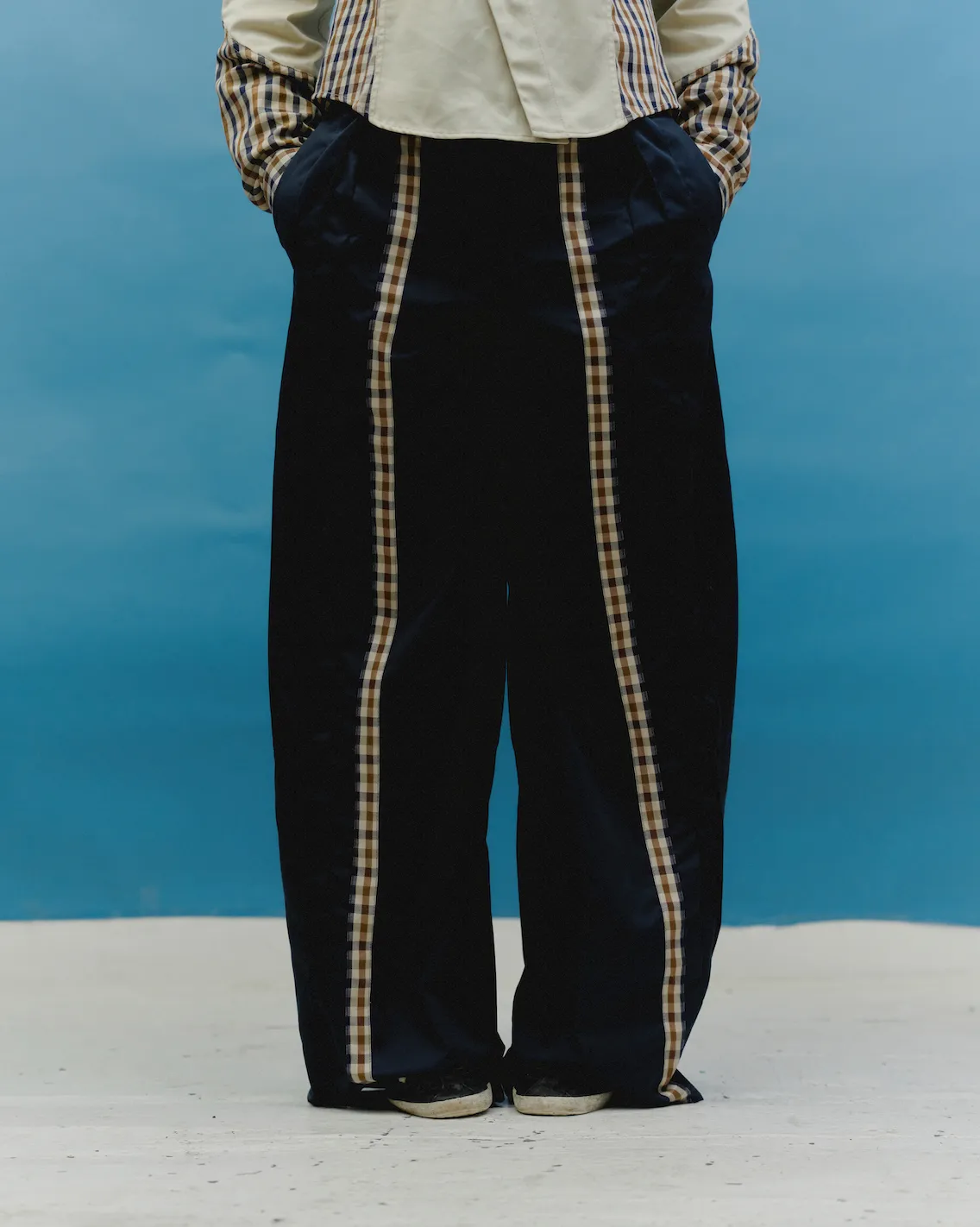 VT Rework : Aquascutum Reworked Plaid Detailing Trousers