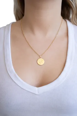 VT Rework: Chanel Gold Plated Circular Pendant Chain Necklace