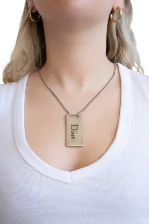 VT Rework: Dior Dog Tag Silver Necklace