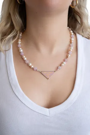 VT Rework: Prada Pink and Silver Plate Necklace
