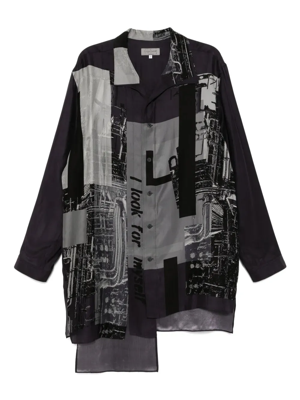 YOHJI YAMAMOTO POUR HOMME - Men Silk Asymetrical Button Up Blouse